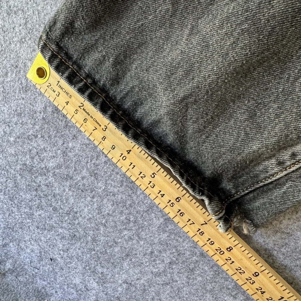 Levi's 501 Original Fit Jeans 34x24 Faded Black Distressed Cotton Button Fly